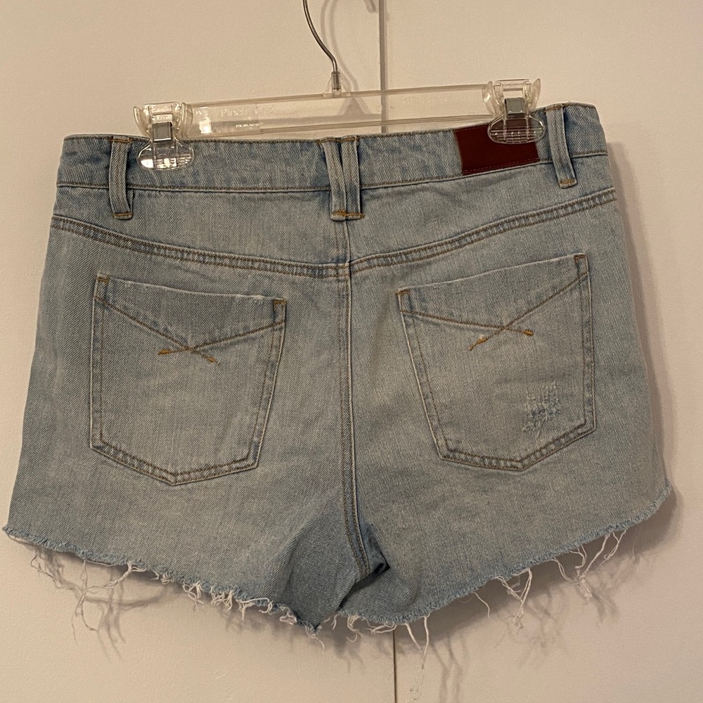 Embroidered Light Blue Denim Shorts - Picture 2 of 3
